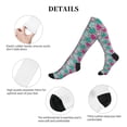 thumbnail image 5 of Lsque Tropical Leaves Pattern Sport Compression Socks for Men & Women 15-20 mmHg Knee High Nurse Pregnant Running Medical and Travel Athletic, 5 of 6