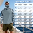 thumbnail image 6 of SEANATIVE Men's UV Protection Fishing Hoodie with Face Mask, Full Coverage Sun Guard Tops Lightweight Fishing Shirt for Running Workout Travel, 2XL, Camouflage Gray, 6 of 7