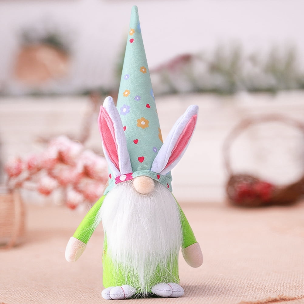 Kepooman Plush Long Hat Rabbit Gnome for Gifts Girl Room Decor, Rabbit Ears, Green Kepooman Plush Long Hat Rabbit Gnome for Gifts Girl Room Decor, Rabbit Ears, Green