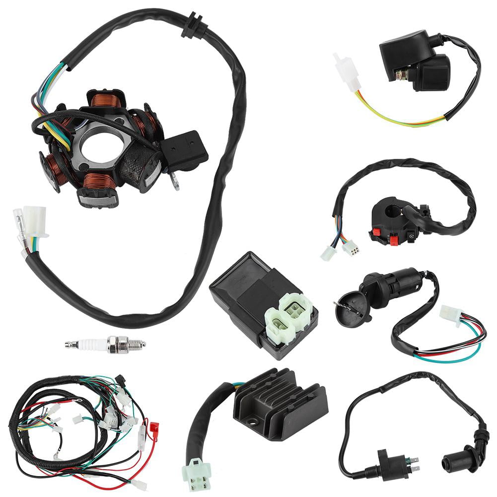 Ignition Coil,Electric Wiring Harness Kit Relay Rectifier Magneto Stator for GY6 125cc 150cc