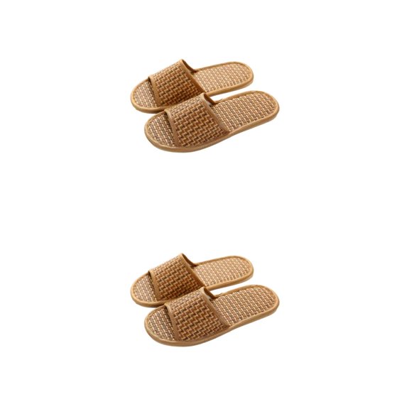 Sonducket 1 par de pantuflas de bambú para el hogar, sandalias de Punta abierta de estilo informal de verano para regalo Type4 NO4