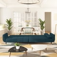 thumbnail image 3 of vidaXL 2-Seater Sofa Bed with Two Pillows Blue Velvet, 3 of 12