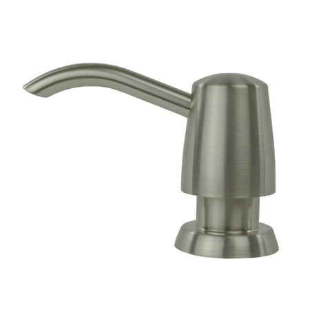 - Kitchen Sink Liquid Soap Dispenser Lotion Pump Modern Curved Arc Nozzle, Satin Nickel