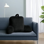 Mainstays Faux Fur Plush Backrest Pillow, Black