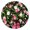 Floral &, variant on Round Elastic Tablecloth with Cute Apple Print - Waterproof, Windproof, Fitted Table Cover with Elastic Edge for Outdoor Picnic, Dining (Red/Green Cartoon Fruit Design, Wipeable & Scratch-Resistant)