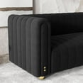thumbnail image 5 of Modern Velvet Sofa for Living Room, 82" Comfy Upholstered Sofa 3 Seater Sofa Couch with Gold Metal Legs, Luxury Sectional Sofa for Living Room, Bedroom, Office, Apartment Black, 5 of 7