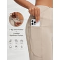 thumbnail image 4 of baleaf Womens 25" Yoga Pants Wide Leg Ankle Dress Pant with Pockets High Waist Petite Stretchy Casual Travel Beige L, 4 of 7