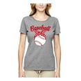thumbnail image 2 of Wild Bobby, Cute Baseball Mom Ribbon Gift, Mother's Day, Women Graphic T-Shirt, Heather Grey, 3XL, 2 of 3