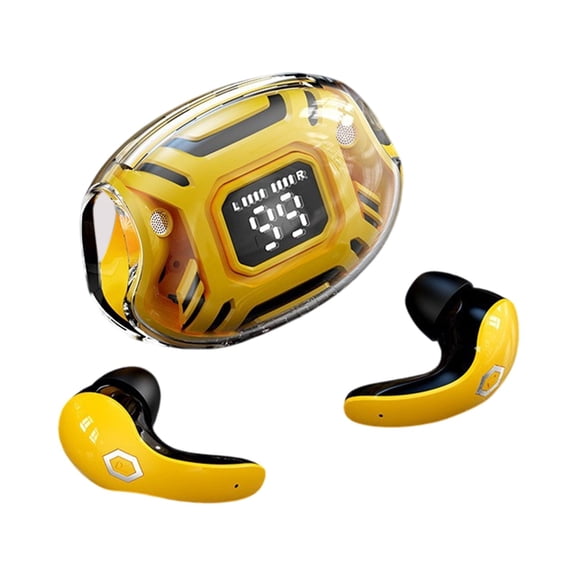 asxite Bluetooth Headphones,Bluetooth 5.3 Wireless Earphones Long Range Sports In Ear Mech Style Stereo Effect Active Noise Reduction Bluetooth Earphones Yellow