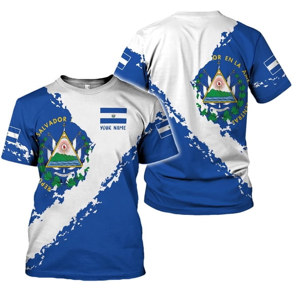 Personalized El Salvador Shirt Custom Camiseta de El Salvador Flag Shirt Men Women Salvadorans Pride El Salvadoreña (S)