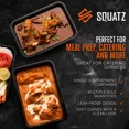 thumbnail image 4 of SQUATZ 150 Meal Prep Containers with Lids for Adults - 33oz, Microwave Safe, Reusable Food Storage, Freezer Safe, Leak-Free Lunch Container - Includes Utensils - SQFC150-1, 4 of 7