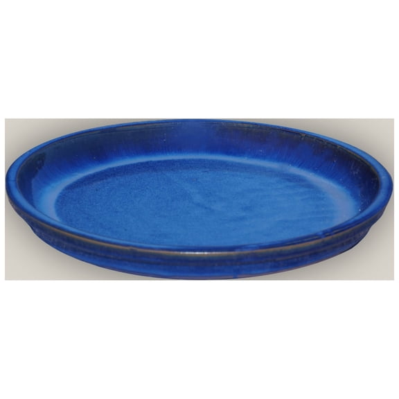 Round | Blue Ceramic Plant Saucer | High Fired Ecofriendly Clay - Sizes 8"-24" - FREE SHIPPING (9.5"W, Blue)