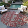 thumbnail image 6 of Addison Rugs Chantille Indoor/Outdoor Traditional Oriental Red Washable Round Rug, 8' x 8', 6 of 6