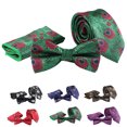 thumbnail image 2 of Bangcool Cravate Homme Modèle de Mode Paon Business Cravate avec Poche Carrée et Noeud Papillon, 2 of 10