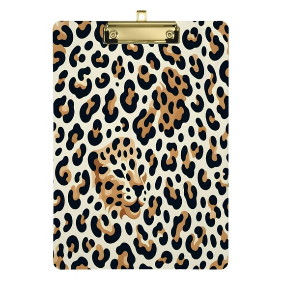 Leopard Brown Acrylic Clipboards A4 Standard Letter Size Clipboard 12.5" X 9" Clip Board for Students Teacher Office