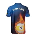thumbnail image 3 of Personalized Play On Flame Billiard 9 Balls Men's Polo Shirt S-5XL, 3 of 5