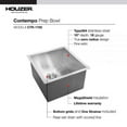 thumbnail image 5 of Houzer Contempo 17 in Stainless Steel Undermount Single Bowl Bar Sink with Strainer and Grid - CTR-1700, 5 of 7