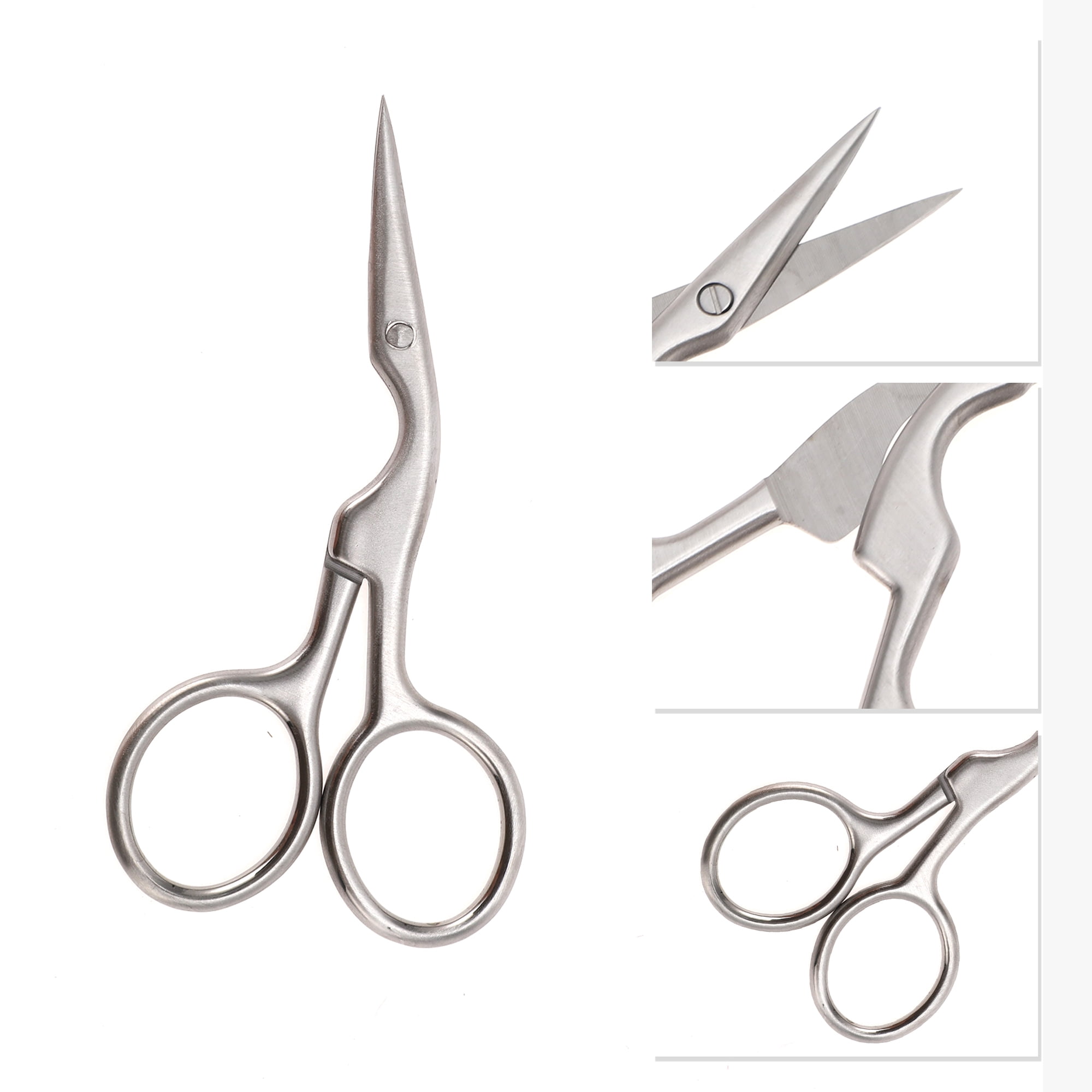 Unique Bargains 1 Pc Wrinkle Free Scissors Facial Hair Bathroom Silver Tone