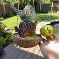 thumbnail image 5 of Tree Stump Bird Feeder, Outdoor Feeding Station Tray, 11x11x9cm Wild Bird Feeder with Resin Build, Cockatiel Feeding Accessory, Garden Wildlife Station with Durable Design, Backyard Observation, 5 of 7