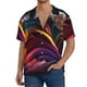 thumbnail image 1 of Fotbe Colorful Abstract Wave Motion Camisa Estampada de Manga Corta para Hombre, Casual de Verano, Estilo Playero, Sin Arrugas-Medium, 1 of 5
