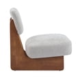 thumbnail image 4 of Leumius Set of 2 Modern Lounge Chair with Polyester Upholstery, Sturdy Wood Base With Walnut Finish, Minimalist and Stylish Accent Seating for Living Room Bedroom Office Grey+Walnut, 4 of 9