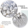 thumbnail image 4 of Pearl Bride Wedding Hair Comb Silver Crystal Bridal Hair Piece Prom Hair Accessories for Women and Girls, 4 of 4