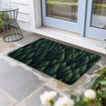 thumbnail image 2 of Green Forest Doormat Outdoor Entrance 18"x30", Modern Pine Trees Mysterious Art Absorb Moisture Dirt Door Mats, Non-Slip Rubber Backing Floor Mats Indoor, Low-Profile Front Door Rugs, 2 of 9