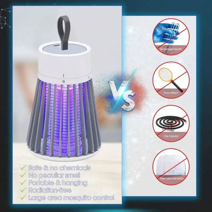 Electric LED Mosquito Killer Lamp for Indoor Use, Effectively Eliminates Mosquitoes, Flies, and Other Flying Insects, Includes Cleaning Brush
