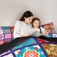 thumbnail image 4 of Erosebridal Colorful Mandala Full Size Comforter Sets for Girls, Bohemian Plaid Bedding Sets, Black Reversible 3 Pieces, 1 Comforter and 2 Pillowcases, 4 of 6