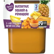 Parent's Choice Non-GMO Stage 2 Baby Food, Butternut Squash Pineapple, 4 oz Tub, 2 Count