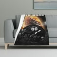 thumbnail image 2 of Football Throw Blanket, 50" x 40" Flannel Cool Rugby Themed Stuffed Sport Brown Blankets, Soft Nap Throw Blankets for Home Boys Girls Women Men American Football Lovers Gifts, 2 of 5