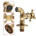 thumbnail image 1 of Vintage Solid Brass Faucet Wall Mounted Single Handle Water Tap for Kitchen Bathroom Mop Pool with Easy Installation, 1 of 7