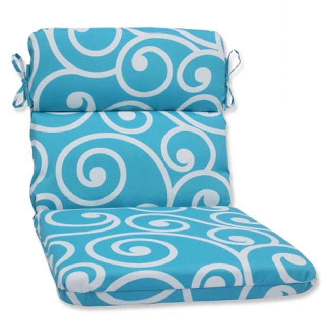 Pillow Perfect Outdoor/ Indoor Best Turquoise Rounded Corners Chair