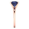 thumbnail image 3 of 2.5 ct Round Cut Simulated Blue Sapphire Solitaire 18K Rose Gold Womens Engagement Ring, 3 of 5