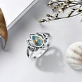 thumbnail image 2 of JQUEEN Turquoise Ring for Women 925 Sterling Silver Lotus Ring High Polished Silver Lotus Flower Ring Comfort Fit Wedding Band Size 6-9, 2 of 5