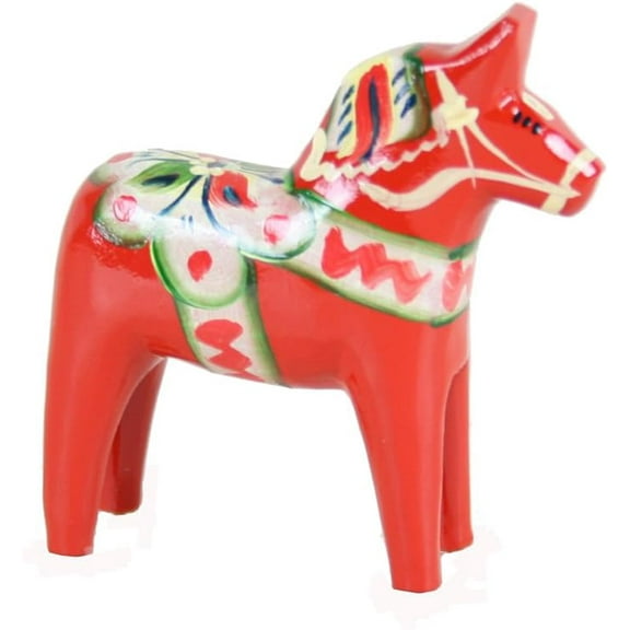 Swedish Wooden Dala Horse - Red - 2"