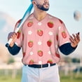 thumbnail image 5 of KLL Strawberries for Men's Baseball Shirts,Short Sleeve Casual Shirts Button Down Shirt for Men Beach Summer Wedding Shirt-4X-Large, 5 of 7