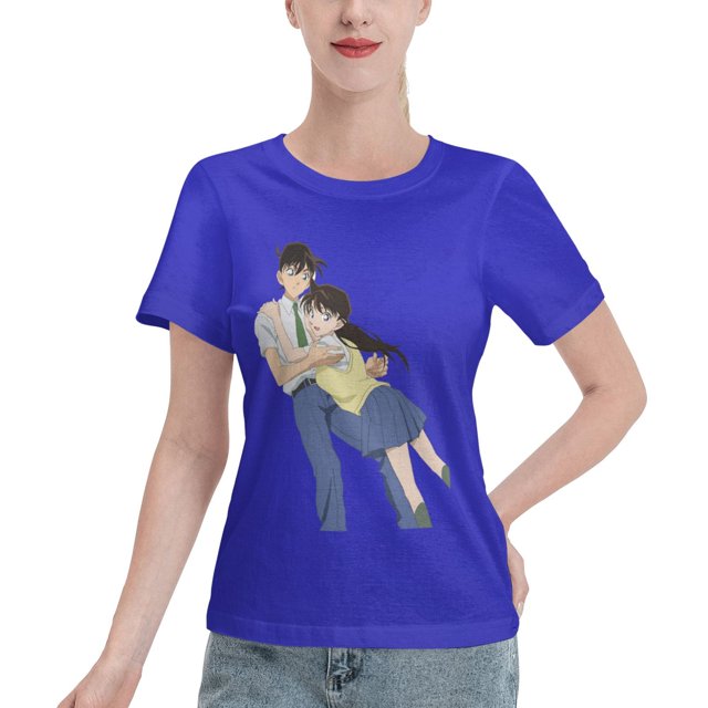 Women's Basic Short Sleeve T-Shirt Conan and Xiaolan