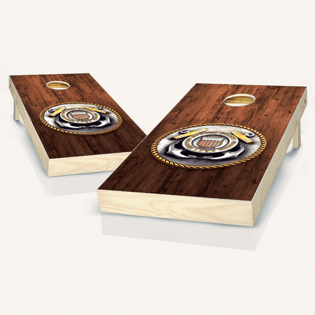 Skip's Garage Coast Guard Medal Solid Wood Cornhole Board Set