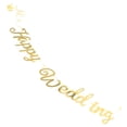 thumbnail image 4 of HAMPPLIES Wedding Reception Props Happy Wedding Banner Mirror Paper 1 Set for Couples Enjoying Together, 4 of 7