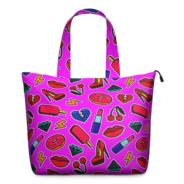 Sac de Voyage Imprimé Beignet Coloré Weekender Léger avec Sangle Réglable et Motifs de Desserts