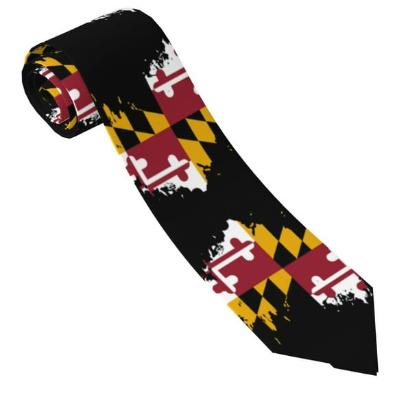 Maryland Flag Heart Tie For Men Funny Neckties Fashion Gentleman Soft Comfortable Ties