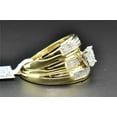 thumbnail image 4 of Sparkle Jewels Trio Set His Hers Matching Engagement Ring Wedding Band 14K Yellow Gold Finish, 4 of 6