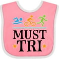 thumbnail image 3 of Inktastic Triathlon Sports Quote Must Tri Boys or Girls Baby Bib, 3 of 4