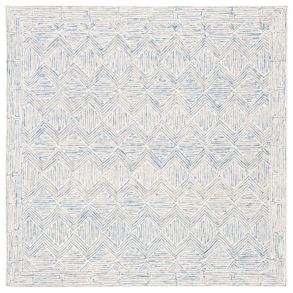 SAFAVIEH Micro-Loop Herbert Geometric Area Rug, Blue/Ivory, 2' x 3'