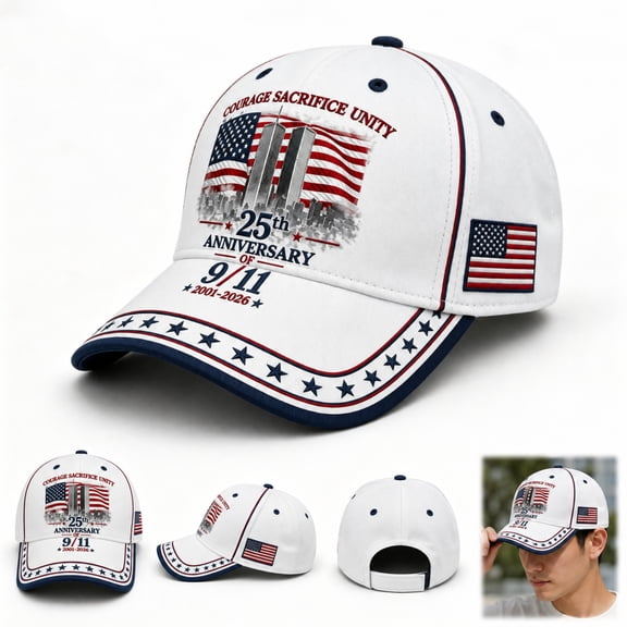 Unisex 9/11 Never Forget Hat 911 Memorial 25th Anniversary Cap Retro Patriotic American Flag Hats for Men Women