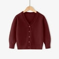 thumbnail image 3 of GYRATEDREAM Kids Boy Girl School Uniform Cardigan Sweaters V-Neck Basic Solid Button Knitted Cardigan 3-10 Years, 3 of 4