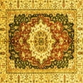 thumbnail image 1 of Ahgly Company Machine Washable Indoor Square Abstract Yellow Modern Area Rugs, 4' Square, 1 of 1