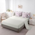 thumbnail image 4 of Castle Fairy Retro Geometric Quatrefoil Queen Bedding 7pcs,Bohemian Grid Motif Bedding Comforter Set Queen,Pink Gray Mint,Reversible, 4 of 7