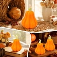 thumbnail image 5 of Racsoh Pumpkin Aromatherapy Candle Set, Handmade Scented Soy Wax Ornament, Macaron Color Fall Decor, for Thanksgiving Halloween Home Party Decor (2 Pcs, Orange), 5 of 8